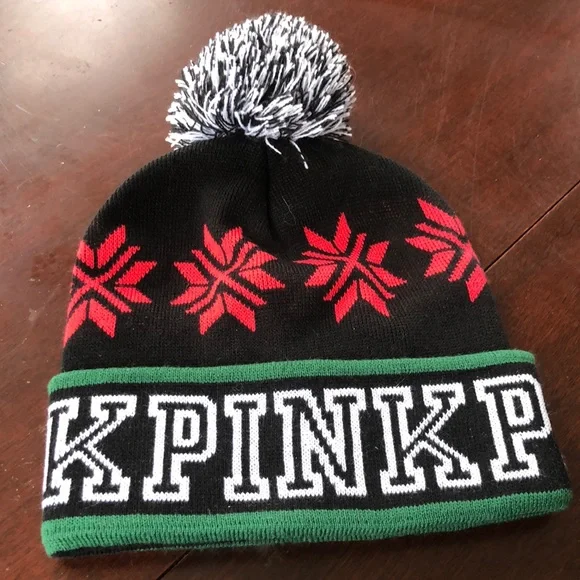 Victoria’s Secret Y2K pink cap with Pom-Pom Buy Cozy Cable-Knit Pom Beanie, Swan Studs - Order Hats  main image 2